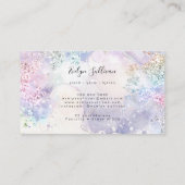 Blauw waterverf pastel glitter visitekaartje (Achterkant)