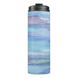 Blauw Waterverf Patroon Thermosbeker