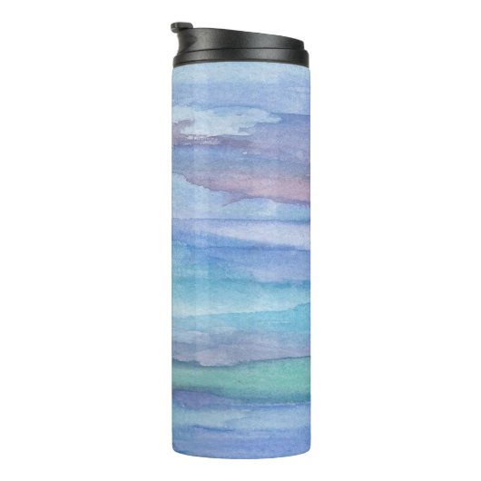 Blauw Waterverf Patroon Thermosbeker (Geroteerd rechts)