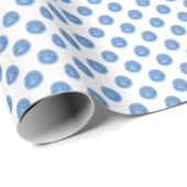 Blauw Waterverf poka Dots Wrapping Paper Cadeaupapier (Rol Hoek)