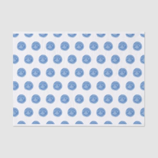 Blauw Waterverf pooldots Tissuepapier (Voorkant)