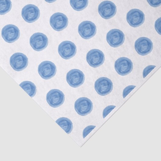 Blauw Waterverf pooldots Tissuepapier (Detail)