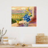 Blauw Waterverf Poster afdrukken (Keuken)