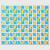 Blauw Waterverf Rubber Ducky Party Wrapping Papier (Vlak)