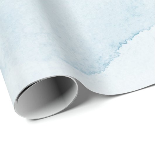 Blauw Waterverf Rustiek Pastel Inpakpapier (Rol Hoek)
