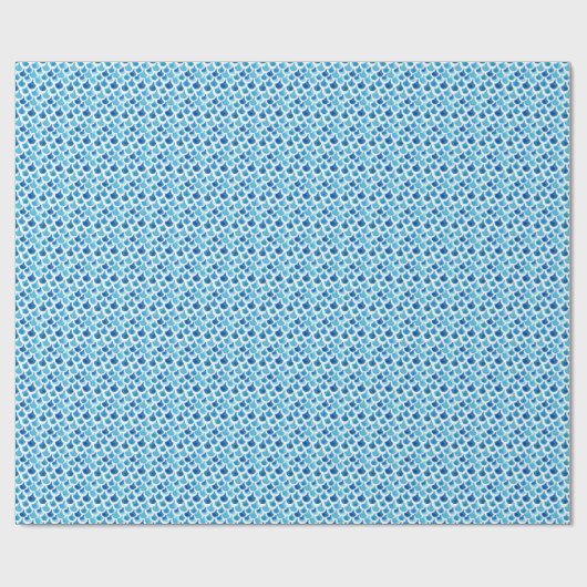 Blauw Waterverf - Schaalpatroon Cadeaupapier (Vlak)