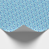 Blauw Waterverf - Schaalpatroon Cadeaupapier (Hoek)