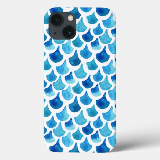 Blauw Waterverf - Schaalpatroon Case-Mate iPhone Case (Achterkant)