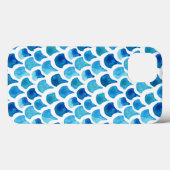 Blauw Waterverf - Schaalpatroon Case-Mate iPhone Case (Achterkant (horizontaal))