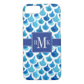 Blauw Waterverf - Schaalpatroon Case-Mate iPhone Case (Achterkant)