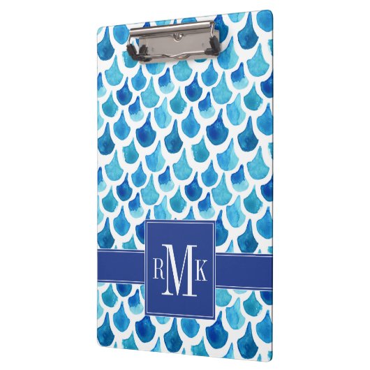 Blauw Waterverf - Schaalpatroon Klembord (Links)