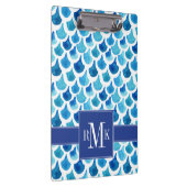 Blauw Waterverf - Schaalpatroon Klembord (Rechts)