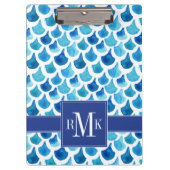 Blauw Waterverf - Schaalpatroon Klembord (Voorkant)