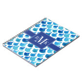 Blauw Waterverf - Schaalpatroon Notitieboek (Linkerzijde)