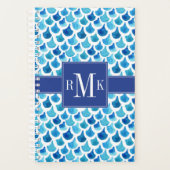Blauw Waterverf - Schaalpatroon Planner (Voorkant)