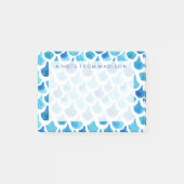 Blauw Waterverf - Schaalpatroon Post-it® Notes (Voorkant)