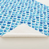 Blauw Waterverf - Schaalpatroon Sherpa Deken (3/4)
