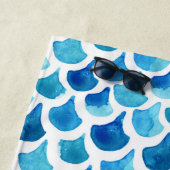 Blauw Waterverf - Schaalpatroon Strandlaken (In situ)