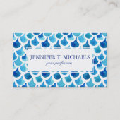 Blauw Waterverf - Schaalpatroon Visitekaartje (Voorkant)