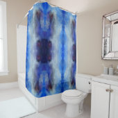 Blauw Waterverf Shower Curtain Douchegordijn (In situ)