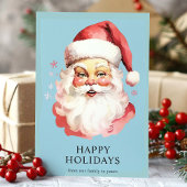 Blauw  Waterverf Sinterklaas Kerstmis Feestdagen Kaart