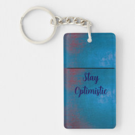 Blauw Waterverf Sleutelhanger | Inspirerende Citat