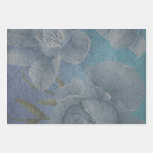 Blauw Waterverf ventilator textiel ontkoppelingson Inpakpapier Vel (Voorkant 2)