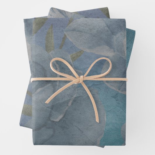 Blauw Waterverf ventilator textiel ontkoppelingson Inpakpapier Vel (In situ)