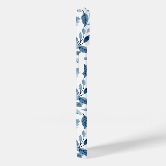 Blauw Waterverf ventilatorpatroon met monogram Case-Mate iPhone Case (Achterkant / Rechts)