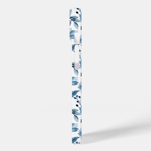 Blauw Waterverf ventilatorpatroon met monogram Case-Mate iPhone Case (Achterkant / Links)