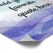 blauw waterverf verfontwerp voegt uw offerte toe poster (Hoek)