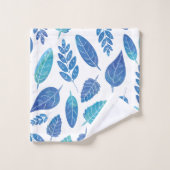 Blauw Waterverf verliest patroon Bad Handdoek (Wasdoekje)