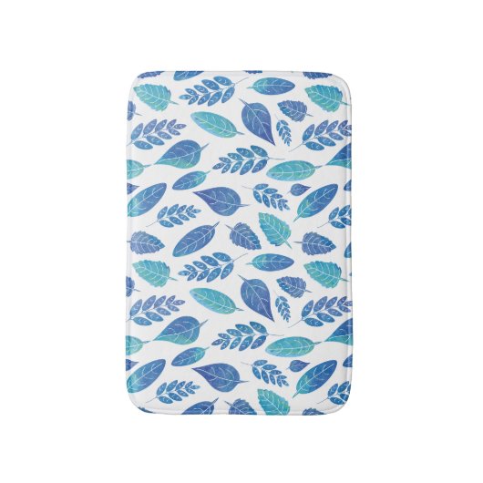 Blauw Waterverf verliest patroon Badmat (Voorkant Verticaal)