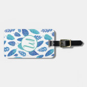 Blauw Waterverf verliest patroon Bagagelabel (Voorkant horizontaal)