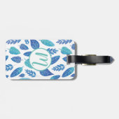 Blauw Waterverf verliest patroon Bagagelabel (Achterkant horizontaal)