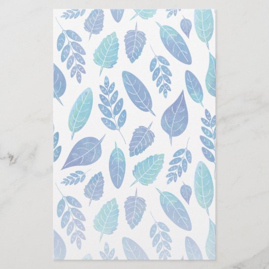 Blauw Waterverf verliest patroon Briefpapier (Voorkant)