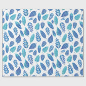 Blauw Waterverf verliest patroon Cadeaupapier (Vlak)