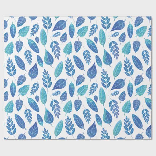 Blauw Waterverf verliest patroon Cadeaupapier (Vlak)