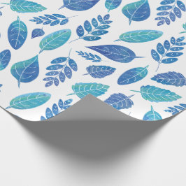 Blauw Waterverf verliest patroon Cadeaupapier