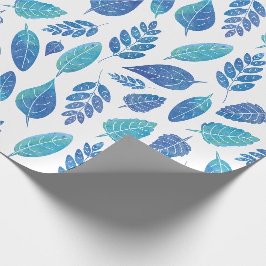 Blauw Waterverf verliest patroon Cadeaupapier (Hoek)