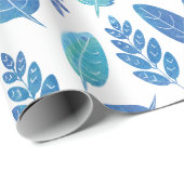 Blauw Waterverf verliest patroon Cadeaupapier (Rol Hoek)