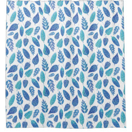 Blauw Waterverf verliest patroon Douchegordijn