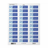 Blauw Waterverf verliest patroon Etiket (Full Sheet)
