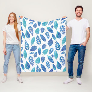 Blauw Waterverf verliest patroon Fleece Deken