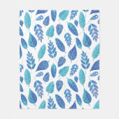 Blauw Waterverf verliest patroon Fleece Deken (Voorkant)