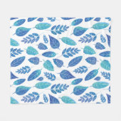 Blauw Waterverf verliest patroon Fleece Deken (Voorkant (Horizontaal))