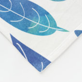 Blauw Waterverf verliest patroon Fleece Deken (Hoek)