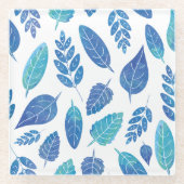 Blauw Waterverf verliest patroon Glazen Onderzetter (Voorkant)