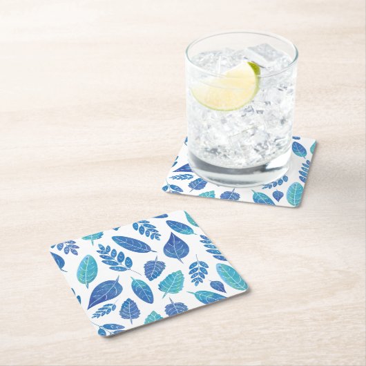 Blauw Waterverf verliest patroon Kartonnen Onderzetters (Insitu)