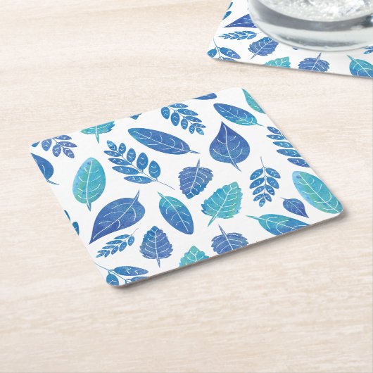 Blauw Waterverf verliest patroon Kartonnen Onderzetters (Schuin)